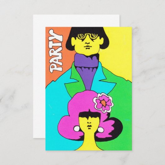 Invitation psychédélique de partie de mod (Devant / Derrière)