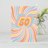 Invitation Psycho Boogie Colorful Homme de rétro 50e annivers (Debout devant)