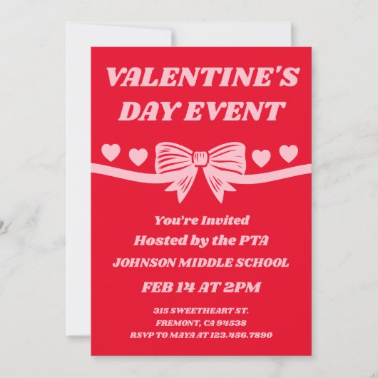 Invitation PTA Valentine’s Day Event (Devant)