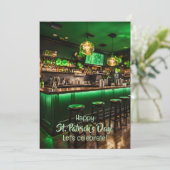 Invitation Pub irlandais prêt pour la fête de la Saint Patric (Debout devant)