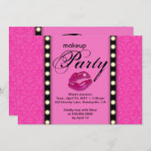 Invitation Publicité d'invitation de la fête de maquillage (Devant / Derrière)