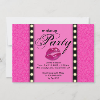 Invitation Publicité d'invitation de la fête de maquillage