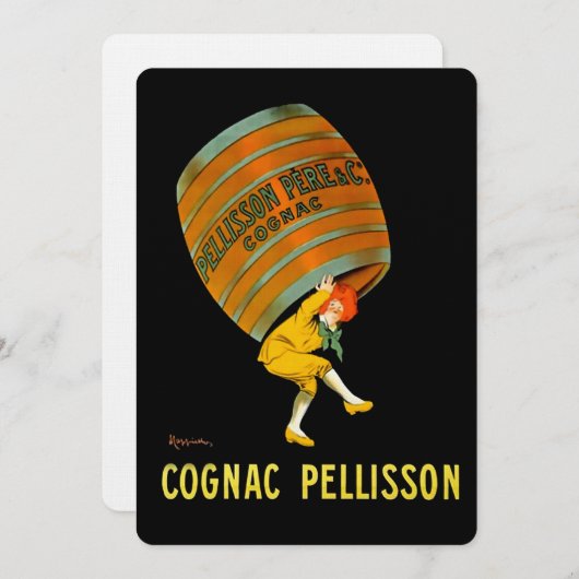 Invitation Publicité Leonetto Cappiello Cognac Pelisson (Devant / Derrière)