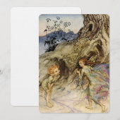 Invitation “Puck et une fée” Aquarelle d'Arthur Rackham (Devant / Derrière)