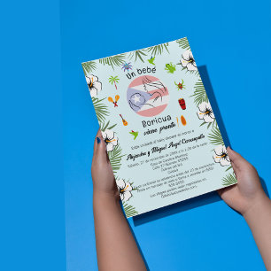 Invitation Puerto Rico espagnol C'est un Baby shower garçon