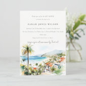 Invitation Puerto Vallarta Mexico Watercolor Baby Shower (Debout devant)