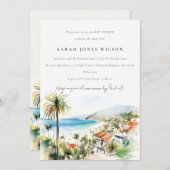 Invitation Puerto Vallarta Mexico Watercolor Baby Shower (Devant / Derrière)