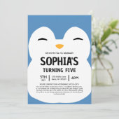 Invitation Puff The Penguin Squishmallow Birthday Party (Debout devant)
