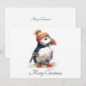 Invitation Puffin de Noël personnalisable (Devant / Derrière)