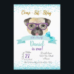 Invitation Pug Birthday Invitation, Pug Invitez<br><div class="desc">Customize this Pug Birthday Invitation with your own information.</div>