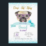 Invitation Pug Birthday Invitation, Pug Invitez<br><div class="desc">Customize this Pug Birthday Invitation with your own information.</div>