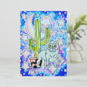Invitation Pug & Cactus (Debout devant)