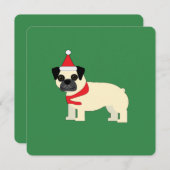 Invitation Pug de Noël (Devant / Derrière)