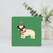 Invitation Pug de Noël (Debout devant)