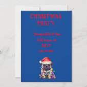 INVITATION "PUG ENROULÉ DANS DES GUIRLANDES DE NOËL" (Dos)