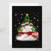 Invitation Pug pug avec des amis joyeux près de l'arbre de No (Devant / Derrière)