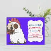 INVITATION PUG UNICORN (Debout devant)