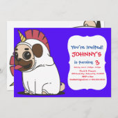INVITATION PUG UNICORN (Devant / Derrière)
