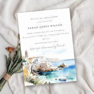 Invitation Puglie, Italie Paysage aquarelle Enterrement de vi