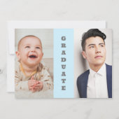 Invitation Puis Et Maintenant 2 Diplôme Photo (Devant)