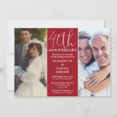 Invitation Puis et maintenant 2 Photo 40e anniversaire Mariag (Devant)