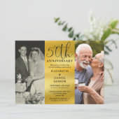 Invitation Puis et maintenant 2 Photo 50e anniversaire Mariag (Debout devant)