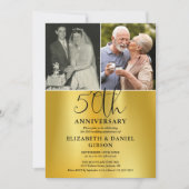 Invitation Puis et maintenant 2 Photo 50e anniversaire Mariag (Devant)