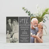 Invitation Puis et maintenant 2 Photo 70e anniversaire Mariag (Debout devant)