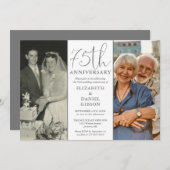 Invitation Puis Et Maintenant 2 Photo 75e Anniversaire Mariag (Devant / Derrière)