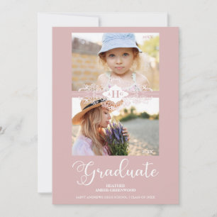 Invitation Puis et maintenant, la dentelle rose s'épanouit
