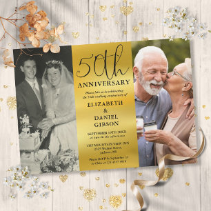 Invitation Puis maintenant 2 Photo 50e anniversaire de mariag