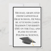 Invitation Puis & Maintenant 2 Photo Graduate Année Bold Grad (Dos)