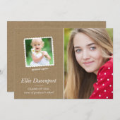 Invitation Puis & maintenant | 2-Photo Graduation Party (Devant / Derrière)