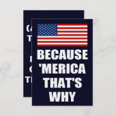 Invitation Puisque 'MERICA qui est pourquoi la partie (Devant / Derrière)