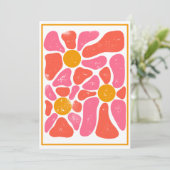 Invitation Puissance des fleurs orange et rose rétro des anné (Debout devant)