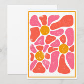 Invitation Puissance des fleurs orange et rose rétro des anné (Devant / Derrière)