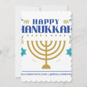 Invitation Puisse Cette Saison Être Remplie D'Amour Hanoukka  (Dos)