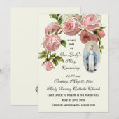 Invitation Puisse Crowning Vierge Marie Roses Religieuses Ros (Devant / Derrière)