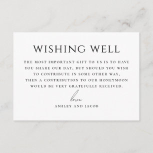 Invitation Puits de souhaits de mariage Cadeau de lune de m