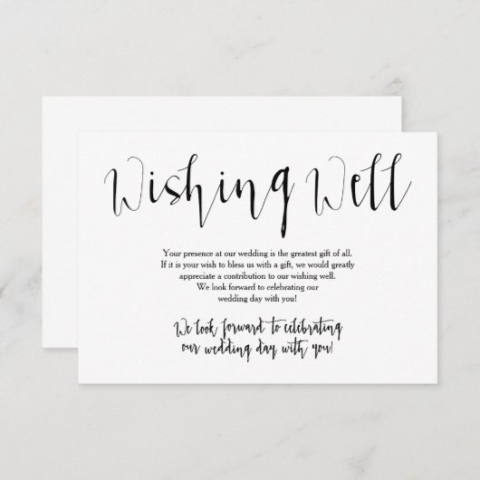 Invitation Puits de souhaits de mariage champêtre (Devant / Derrière)