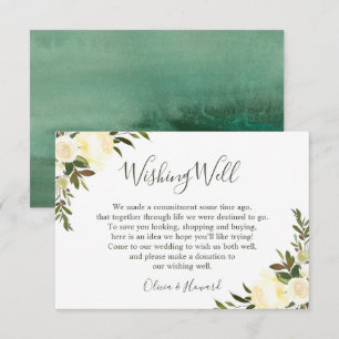 Invitation Puits de souhaits de mariage floral aquarelle de v