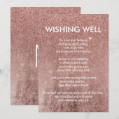 Invitation Puits de souhaits en paillettes de rose moderne fé (Devant / Derrière)