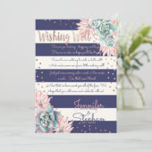 Invitation Puits de souhaits rose gold et cactus rose bandes (Debout devant)