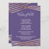 Invitation Puits de souhaits simple en rose gold violet (Devant / Derrière)