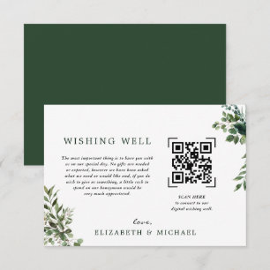 Invitation Puits de vœux de mariage à code QR Eucalyptus