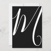 Invitation Puits de vœux de typographie blanche et noire mini (Dos)