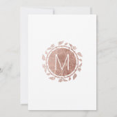 Invitation Puits de vœux floral élégant blanc or rose (Dos)