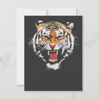 Invitation Pull à visage rugissant de tigre sauvage des année