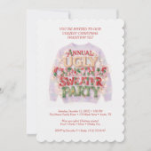 Invitation Pull rouge cosy rétro pour soirée Sweater Noël dém (Devant)