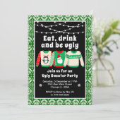 Invitation PULLS DE NOËL LAIDS Fête de Noël Vert (Debout devant)